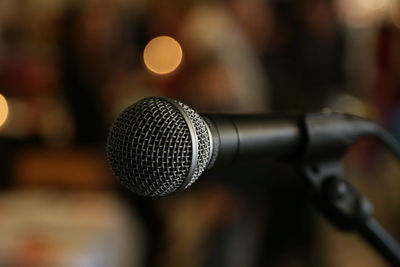 Close-up of microphone