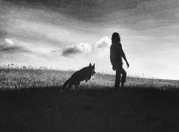 Woman standing on field