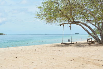 Scenic view of beach against sky