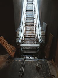 Directly below shot of escalator