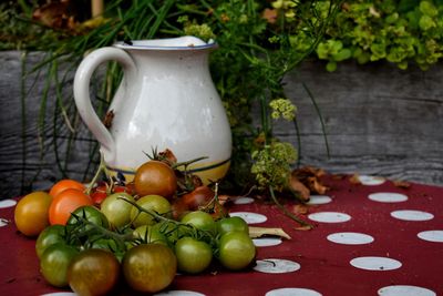 Close-up of vegetables on table