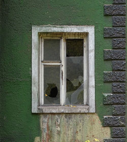 Close-up of window on building