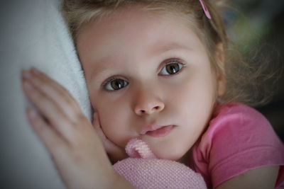 Close-up portrait of cute baby girl