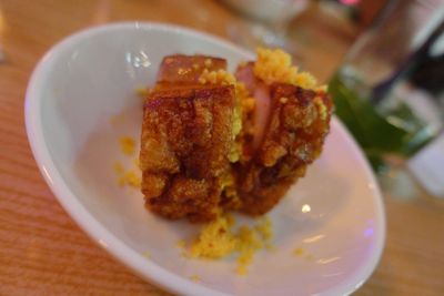 Close-up of food served in plate