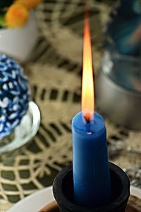 Close-up of burning candle