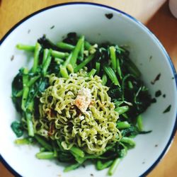 High angle view of salad in bowl