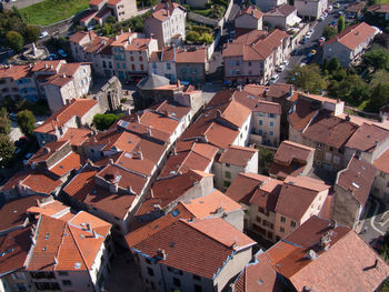 High angle view of old town