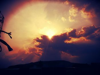 Scenic view of cloudy sky at sunset