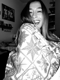 Young woman looking at home