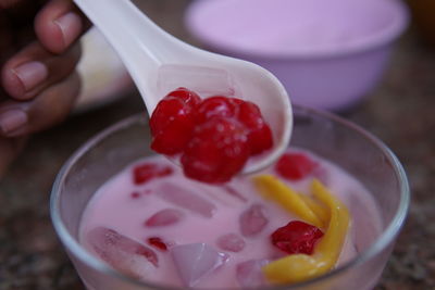 Close-up of dessert in plate