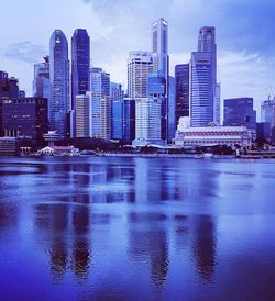 Reflection of buildings in water