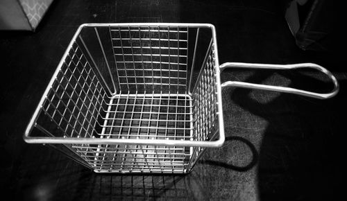 High angle view of seats on table