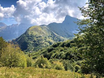 Scenic view of mountains against sky