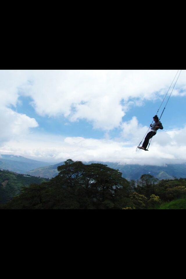 transportation, mid-air, mountain, sky, lifestyles, leisure activity, mode of transport, men, adventure, air vehicle, airplane, flying, travel, landscape, cloud - sky, silhouette, extreme sports, on the move