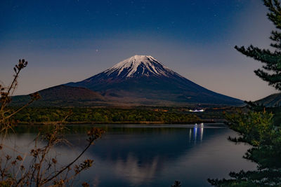 Scenic view of snowcapped mountain against sky