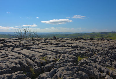 Scenic view of land against sky