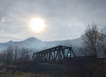 Bridge against sky during sunset