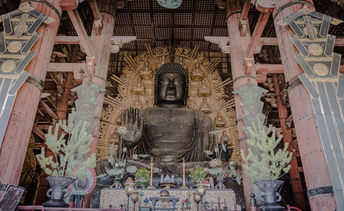 Panoramic view of statues on building