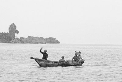 Boat sailing in sea