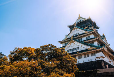 Low angle view of traditional building against sky