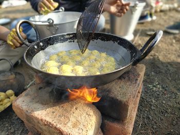 Meat on barbecue grill