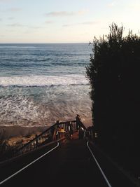 Scenic view of sea at sunset