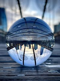 Crystal ball, brooklyn bridge, new york 