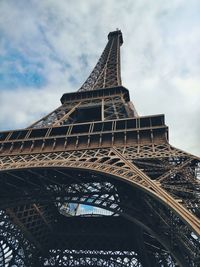 Low angle view of eiffel tower against sky