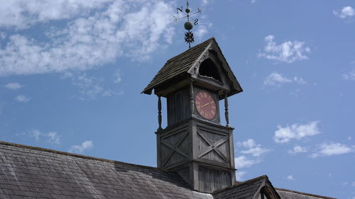 Low angle view of built structure against blue sky