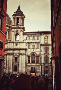 Facade of church in city