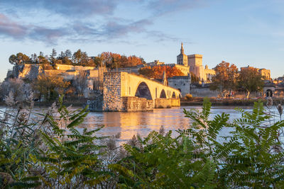 Avignon city and his saint benezet bridge, famous medieval papal city