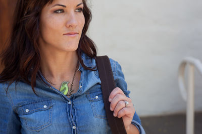 Close-up of woman looking away