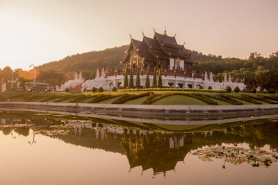 Reflection of building in lake