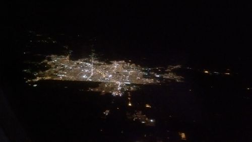 View of illuminated cityscape at night