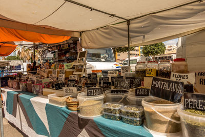 View of market stall