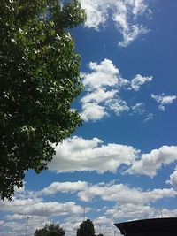 Low angle view of built structure against blue sky