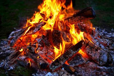 Close-up of bonfire