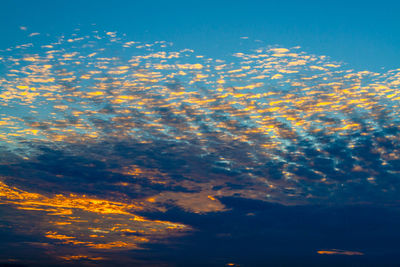 Low angle view of sky at sunset