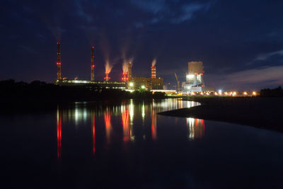 View of illuminated city at night