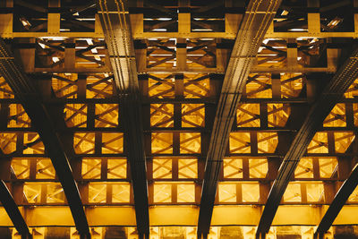 Low angle view of illuminated ceiling