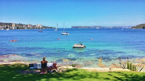 Boats in sea