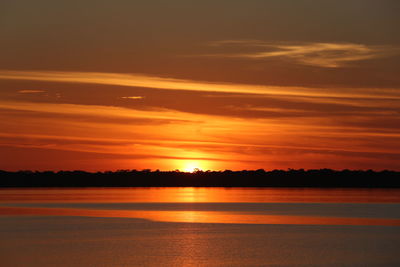 Scenic view of sunset over sea