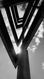 Low angle view of illuminated building against sky