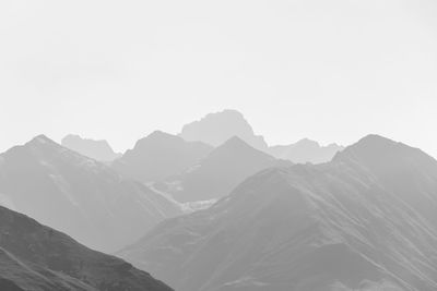 Scenic view of mountains against clear sky