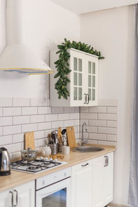 View of kitchen counter at home