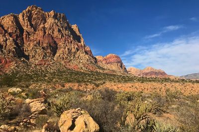 Scenic view of rocky mountains against sky