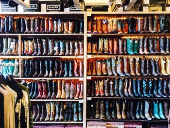 Row of display at market stall