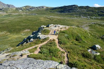 High angle view of landscape against sky