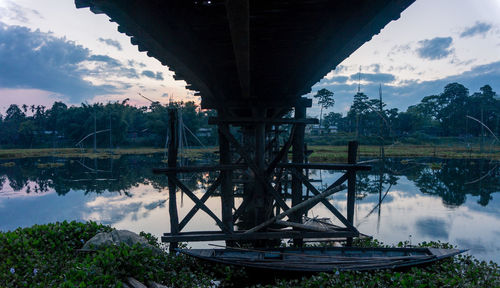 Bridge over river against sky