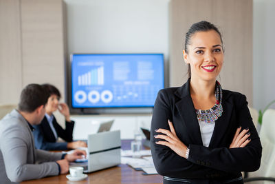 Businesswoman working at office